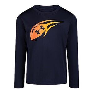 NWT-Boys' Under Armour Fast Football Long Sleeve T-Shirt 4 Midnight Navy